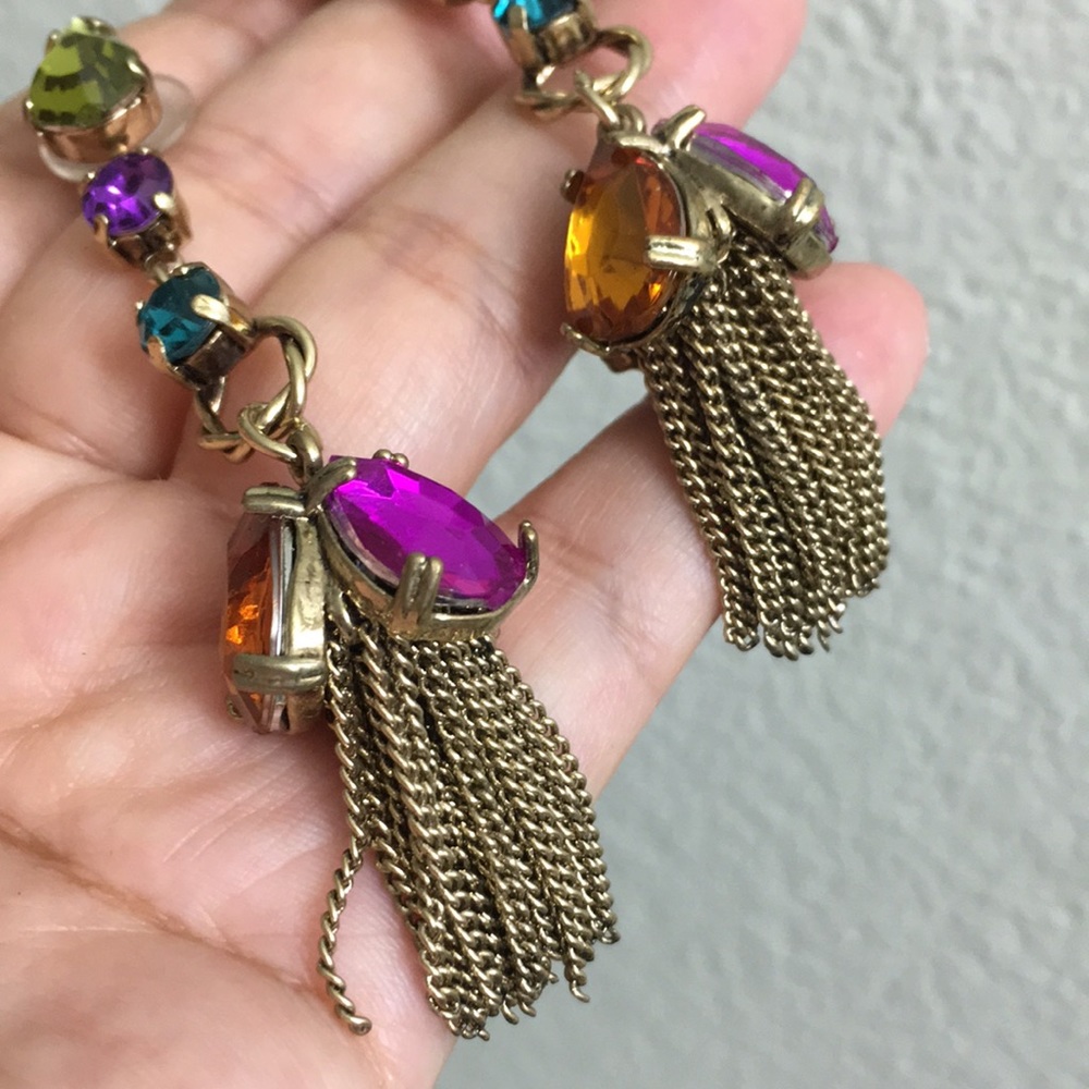 Multicolor Crystal Dangle Earrings - image 7